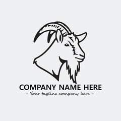 Head of goat illustration black and white for logo company vector image
