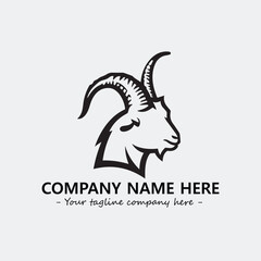 Head of goat illustration black and white for logo company vector image
