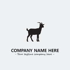 Head of goat illustration black and white for logo company vector image
