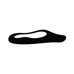 Black Clog Shoe Isolated On White Background Minimalist Footwear Silhouette