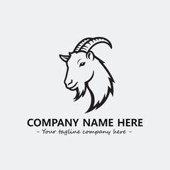 Head of goat illustration black and white for logo company vector image
