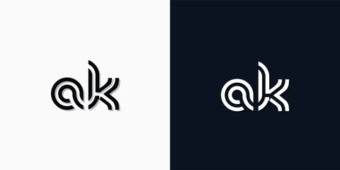 Modern Abstract Initial letter AK logo.