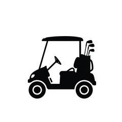 Golf Cart Icon Silhouette Vector Illustration Sporting Vehicle Design Element