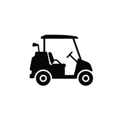 Golf Cart Vector Illustration Minimalist Design Black And White Transportation