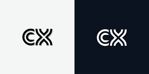 Modern Abstract Initial letter CX logo.