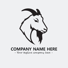 Head of goat illustration black and white for logo company vector image
