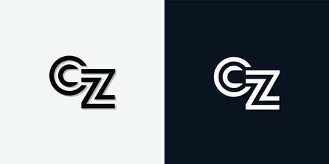 Modern Abstract Initial letter CZ logo.