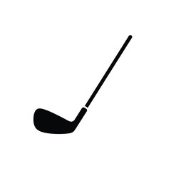 Black Golf Club Silhouette Isolated On White Background Sporting Equipment Design