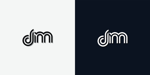 Modern Abstract Initial letter DM logo.