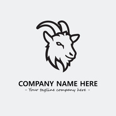 Head of goat illustration black and white for logo company vector image
