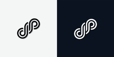 Modern Abstract Initial letter DP logo.