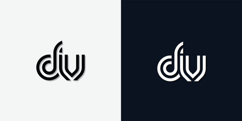 Modern Abstract Initial letter DV logo.