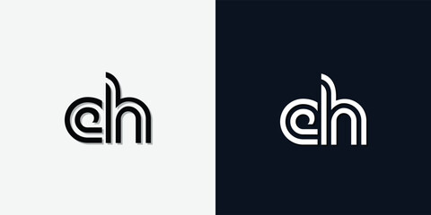 Modern Abstract Initial letter EH logo.