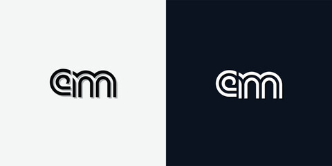 Modern Abstract Initial letter EM logo.