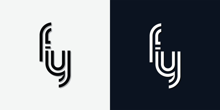 Modern Abstract Initial letter FY logo.
