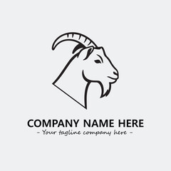 Head of goat illustration black and white for logo company vector image
