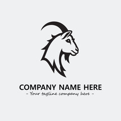Head of goat illustration black and white for logo company vector image
