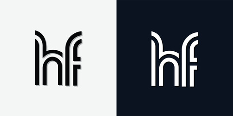 Modern Abstract Initial letter HF logo.