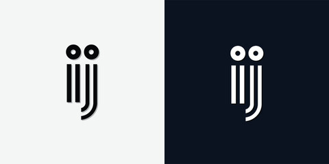Modern Abstract Initial letter IJ logo.