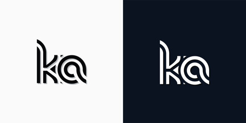 Modern Abstract Initial letter KA logo.