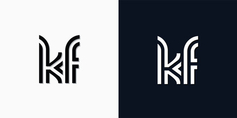 Modern Abstract Initial letter KF logo.
