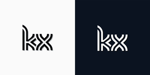 Modern Abstract Initial letter KX logo.