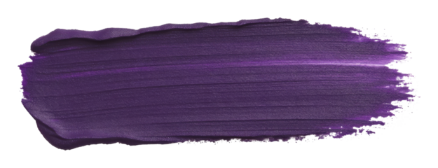 Wide purple brushstroke with textured edges on a transparent background