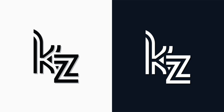 Modern Abstract Initial letter KZ logo.