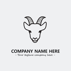 Head of goat illustration black and white for logo company vector image
