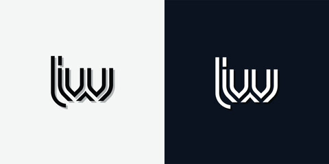 Modern Abstract Initial letter LW logo.