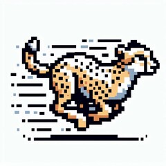 Fototapeta premium Pixel Art Cheetah in Motion Suitable for Design Inspiration