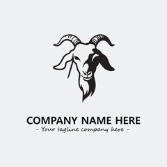 Head of goat illustration black and white for logo company vector image
