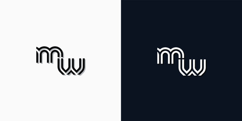 Modern Abstract Initial letter MW logo.