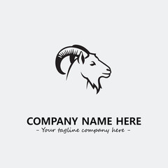 Head of goat illustration black and white for logo company vector image
