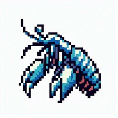 Pixel Art Hermit Crab A Detailed Sprite Suitable for Creative Presentation