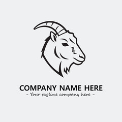 Head of goat illustration black and white for logo company vector image
