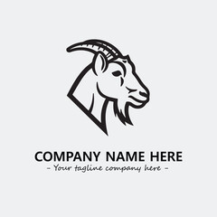 Head of goat illustration black and white for logo company vector image
