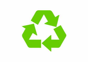 Obraz premium Green Recycling Symbol Minimalist Design