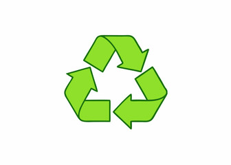 Obraz premium Green Recycling Symbol Minimalist Design