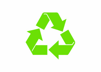 Obraz premium Green Recycling Symbol Minimalist Design