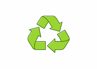 Green Recycling Symbol Minimalist Design