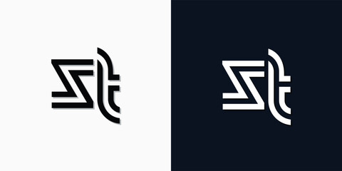 Modern Abstract Initial letter ST logo.