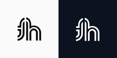 Modern Abstract Initial letter TH logo.