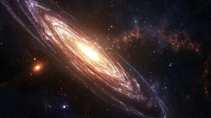 View of a spiral galaxy in deep space cosmic background with stars and nebula for astronomy lovers