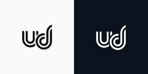 Modern Abstract Initial letter UD logo.