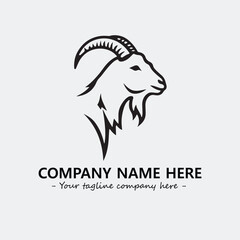 Head of goat illustration black and white for logo company vector image
