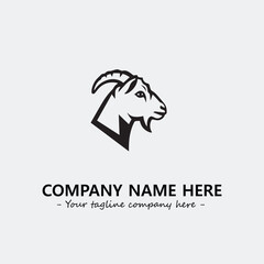 Head of goat illustration black and white for logo company vector image

