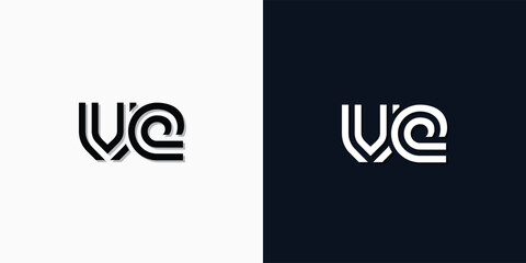 Modern Abstract Initial letter VE logo.