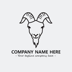 Head of goat illustration black and white for logo company vector image
