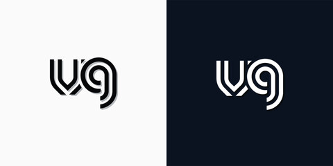 Modern Abstract Initial letter VG logo.